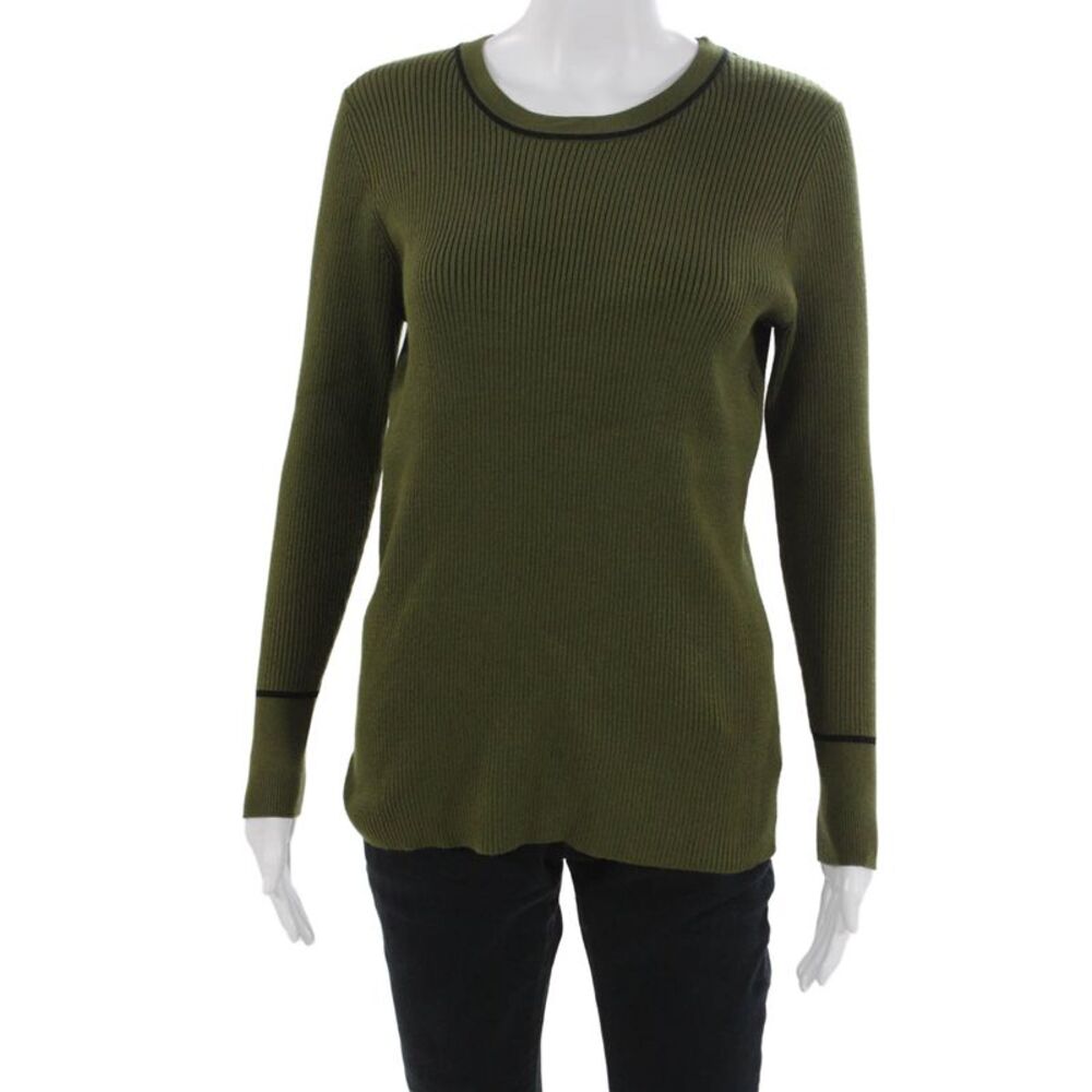 Metric Knits Women Pullover Sweater Green Long Sleeve Viscose Size L